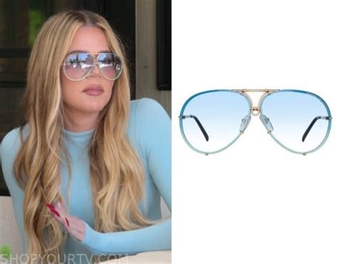 Khloe’s blue lens sunglasses on The Kardashians 